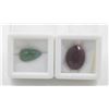 Image 1 : #80-UNHEATED AVENTURINE  3.95CT & RED RUBY 13.15CT