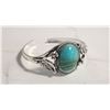 Image 1 : 18) LARGE OVAL NATURAL TURQUOISE CUFF STYLE