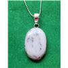 Image 1 : 16)  OVAL DENDRITE OPAL PENDANT WITH A BEZEL