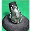 Image 1 : 24)  NATURAL PEAR SHAPED DENDRITE OPAL SIZE 9 RING