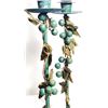 Image 2 : 2) SET OF 2 CANDLE HOLDERS, GREEN PATINA WITH GOLD