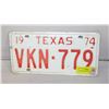 Image 1 : 1974 TEXAS LICENSE PLATE