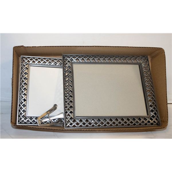 PICTURE FRAMES- METAL BASKET WEAVE- SET OF 3