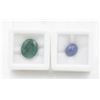 Image 1 : #103-UNHEATED TAZANITE 4.15CT & EMERALD 6.95CT