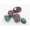 Image 1 : #29-GREEN EMERALD & RUBY GEMSTONES  71.45 CT