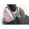 Image 1 : #166-NATURAL LABRADORITE & ROSE QUARTZ RING