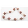 Image 1 : #322-SAND STONE   & FRESH WATER PEARL BRACELET 7.5