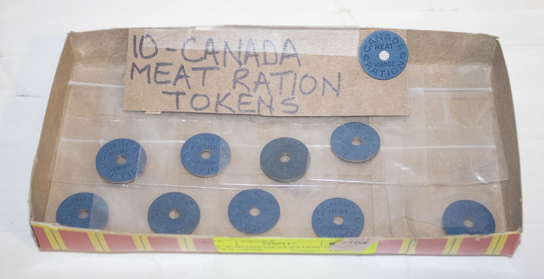 10 - CANADA MEAT RATION TOKENS WWII - 1940'S