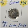 Image 1 : 14)  CANADIAN 1956 DIME, 80% SILVER.