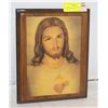 Image 1 : VINTAGE 60'S PLAQUE JESUS ON MAHOGONY WOOD