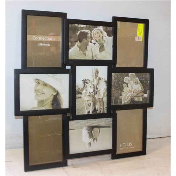 MULTI PICTURE FRAME HOLDS 9 PHOTOS 21X21