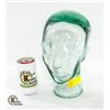 Image 1 : VINTAGE GLASS ART CLEAR HUMAN HEAD JAR 1970-80