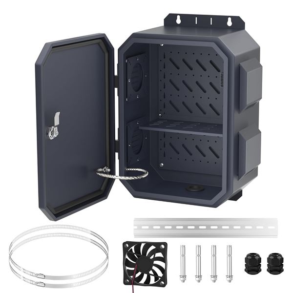 NEW JOINFWORLD BLACK METAL OUTDOOR ELECTRICAL BOX