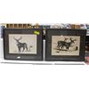 Image 1 : PAIR BLACK N WHITE WILDLIFE PICTURES 18"X21"