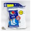Image 1 : WHITE CREW SOCKS 6-12 SIZE 6-PACK FRUIT OF
