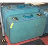 Image 1 : 2 VINTAGE POWDER BLUE HARD SUITCASES