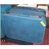 Image 1 : 2 VINTAGE POWDER BLUE HARD SUITCASES