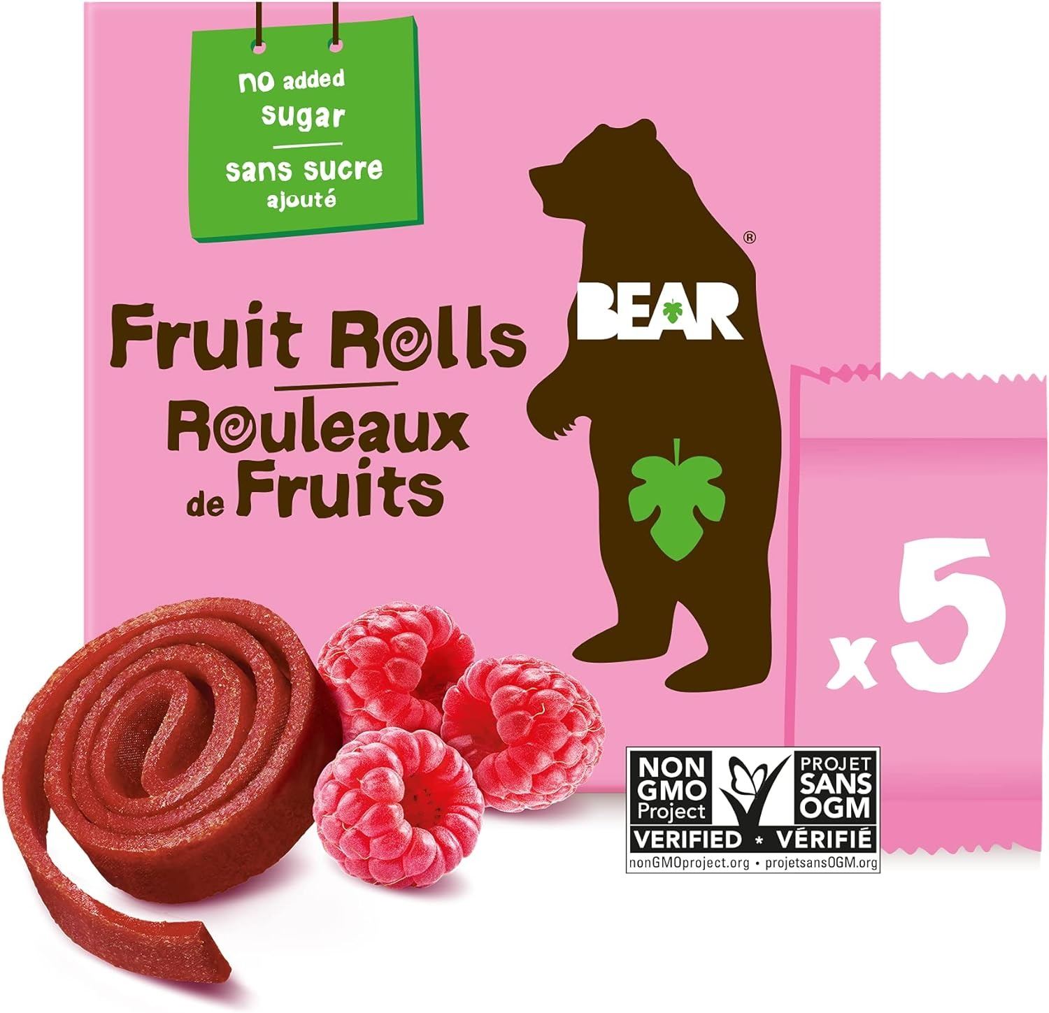 Fruit Roll Raspberry NEW 2 X 100G BOXES OF BEAR FRUIT ROLLS, RASPBERRY