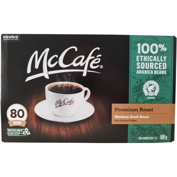 NEW BOX WITH 80 MCCAFE PREMIUM ROAST KEURIG K-CUP