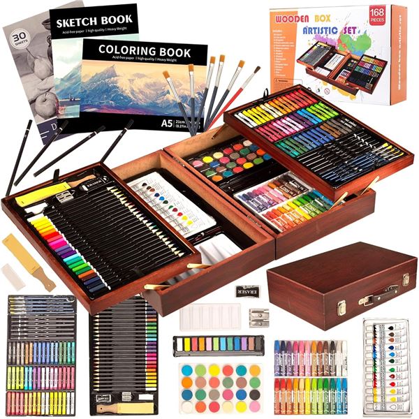 NEW WITH BOX 168 PIECE ARTISTIC ART SET WITH