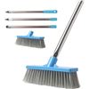 Image 1 : NEW 2 PACK OF KMAKII STIFF BRISTLE FLOOR BROOMS