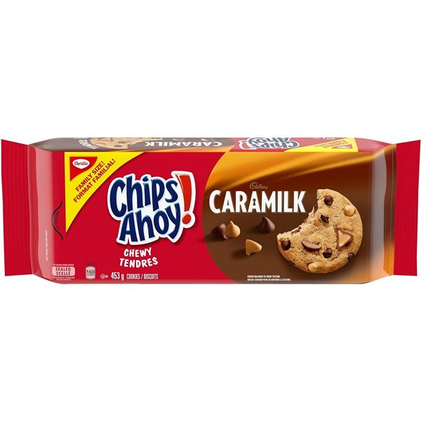 NEW 2 X 453G BAGS OF CHIPS AHOY TENDERS CARAMILK