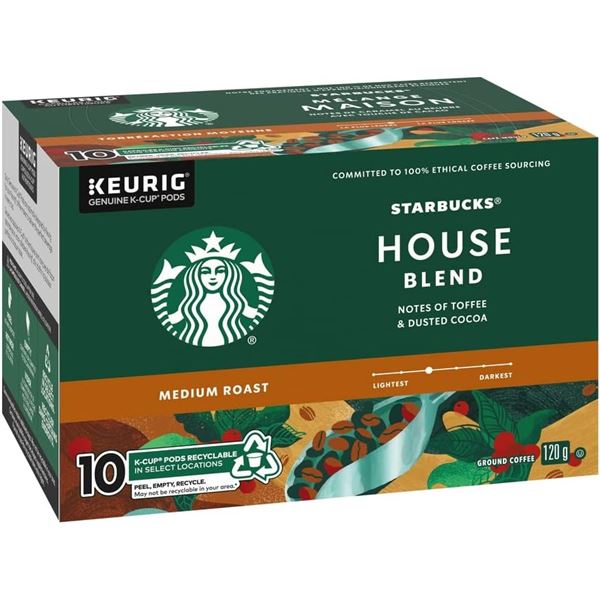 NEW BOX OF 10 STARBUCKS HOUSE BLEND MEDIUM ROAST