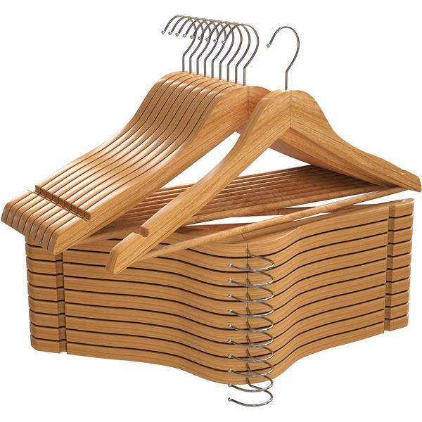 NEW IN BOX 20 PACK UTOPIA HOME WOODEN HANGERS