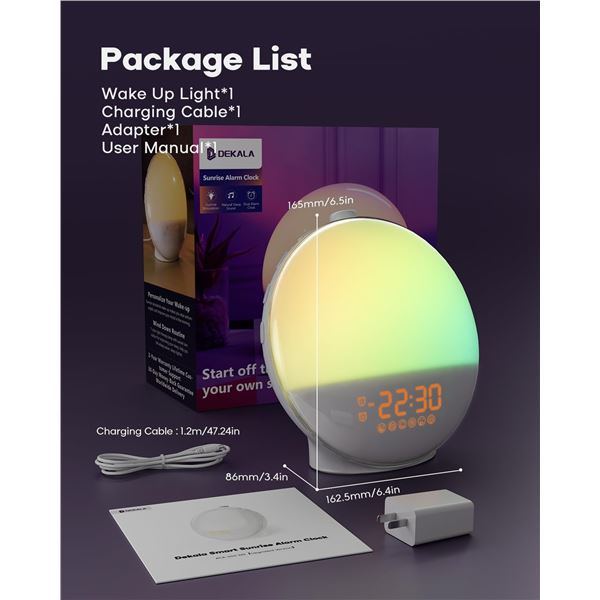 NEW IN BOX DEKALA SUNRISE ALARM CLOCK