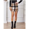 Image 1 : NEW IN BAG BROWN/BLACK PLAID XS MINI SKIRT