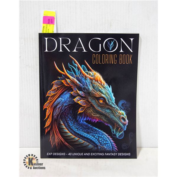 NEW PAPERBACK DRAGON COLOURING BOOK