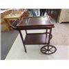 Image 1 : Tea Wagon - Mahogony with Removeable Top Glass + Tray