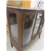 Image 3 : Oak Double Curve China Cabinet 43" x 42" x up to 18" Deep with 2 Curved Glass Doors
