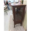 Image 5 : Oak Double Curve China Cabinet 43" x 42" x up to 18" Deep with 2 Curved Glass Doors