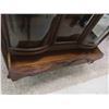 Image 7 : Oak Double Curve China Cabinet 43" x 42" x up to 18" Deep with 2 Curved Glass Doors