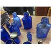 Image 2 : 18 Cobalt Blue Bottles  - Some Labelled, Some Medicine
