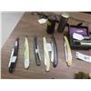 Image 5 : Vintage Shaving Supplies ; Straight Razors, Shaving Brushes, Sharpener, Straps, 