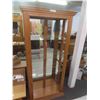 Image 1 : Oak Open Curio Cabinet, Lights Up with Adjustable Shelves 13" d x 34" x 73" 