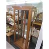 Image 2 : Oak Open Curio Cabinet, Lights Up with Adjustable Shelves 13" d x 34" x 73" 