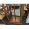 Image 5 : Oak Open Curio Cabinet, Lights Up with Adjustable Shelves 13" d x 34" x 73" 