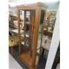 Image 6 : Oak Open Curio Cabinet, Lights Up with Adjustable Shelves 13" d x 34" x 73" 