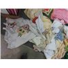 Image 3 : Mountain of Aprons, Table Cloths, Embroidered Pillow Cases, Napkins, Toss Pillows, Doilies