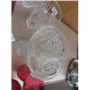Image 3 : 3 Crystal / Art Glass Vases , 2 Ruby Glass Lamps Shaded  - Tallest Vase 12" by 8" wide