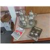 Image 1 : Pewter Tea Set - 6 pc & 2 Books 