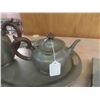 Image 2 : Pounded Pewter Design Tea Set - 5 pc & Book