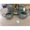 Image 4 : Pounded Pewter Design Tea Set - 5 pc & Book