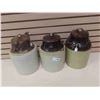 Image 1 : 3 Stoneware Pickle Crocks with Lids