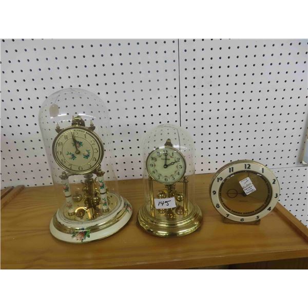 2 Anniversary Clocks & Wind Up Clock