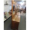Image 6 : 3 Drawer Wooden Dresser with Mirror 20" x 42" x 76" -Believed to be Oak 