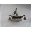 Image 1 : Vintage Hanging Light Fixture with Hand Painted Shade